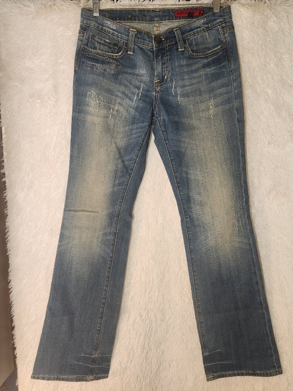 Vigoss Faded Blue Straight-Leg Jeans Women Size 7/8 Juniors'